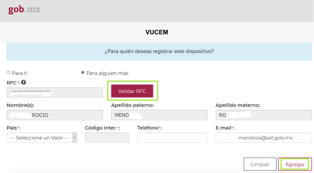 Logycom tips VUCEM Móvil registro de teléfono